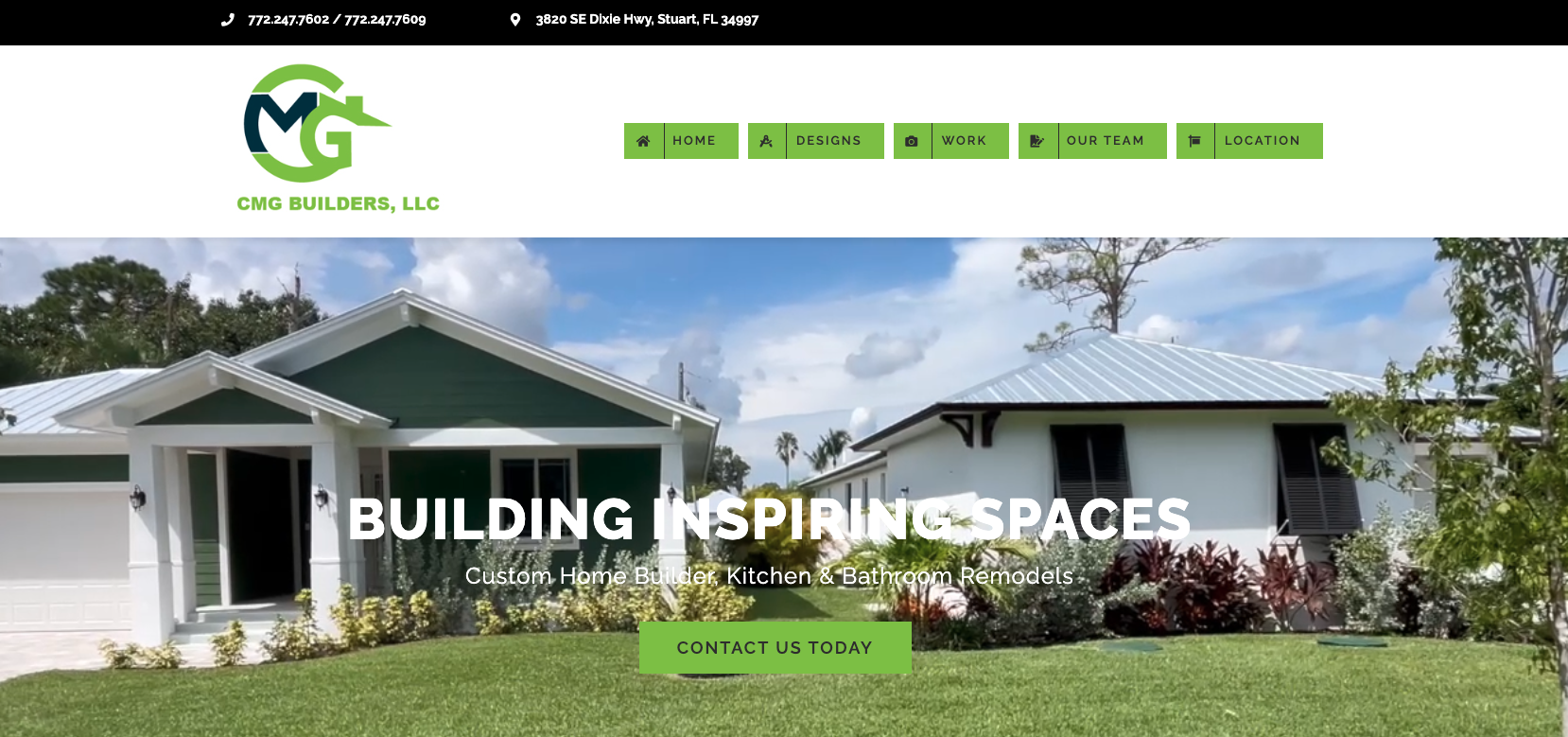 CMG Builders custom home builder website in Stuart, FL