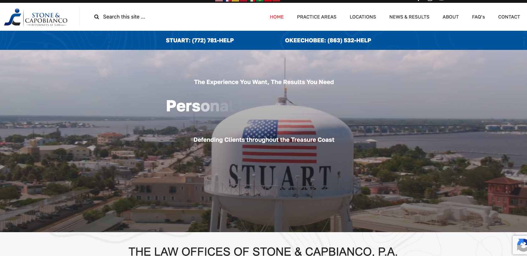 Stone & Capobianco law firm website in Stuart, FL